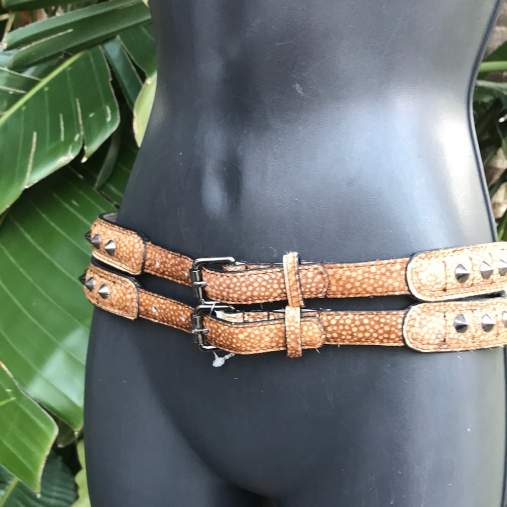 BCBG horse hair and stud statement belt